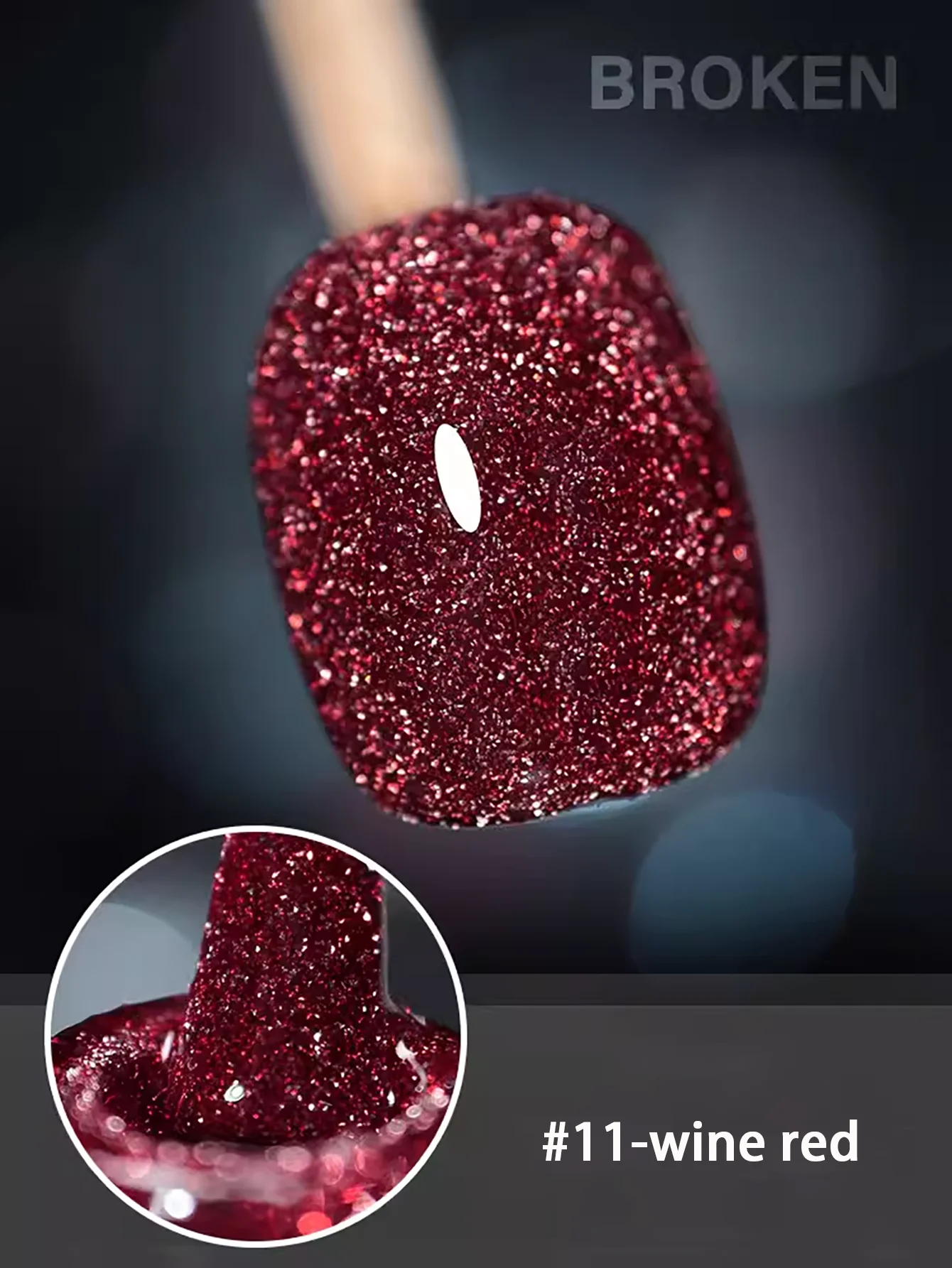 10ML 1-12 Stück Roter Nagellack mit Zerkleinerten Diamanten, Weißer Glitzer-Nagellack mit Hoher Dichte – Detail 35