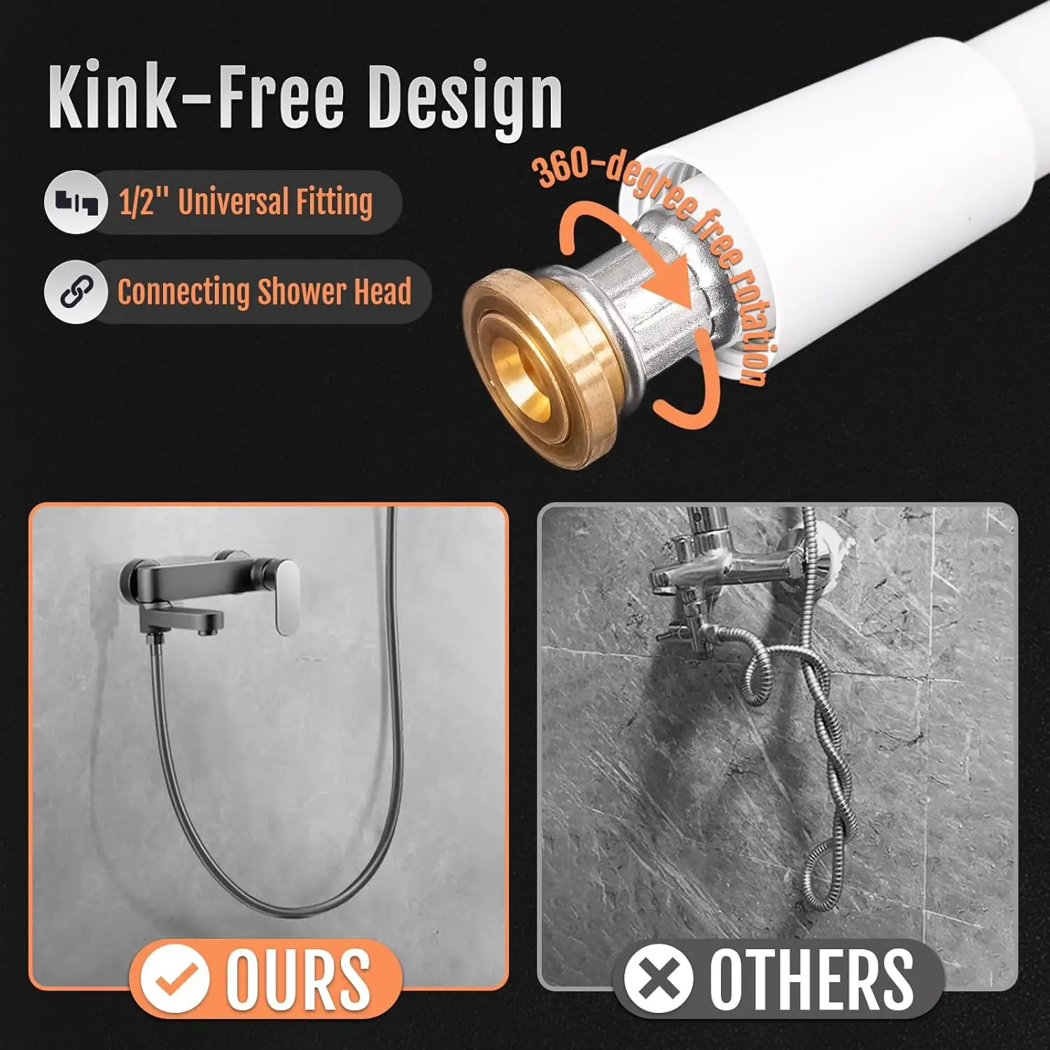 Shower Hose Silicone 1.5/2M Flexible Bath Tube Explosion Proof Plumbing Pipe