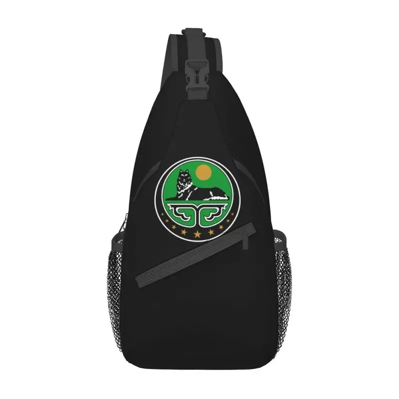 

Chechen Sling Crossbody Backpack Men Custom Chechnya Coat Of Arms Chest Shoulder Bag for Cycling Camping Daypack