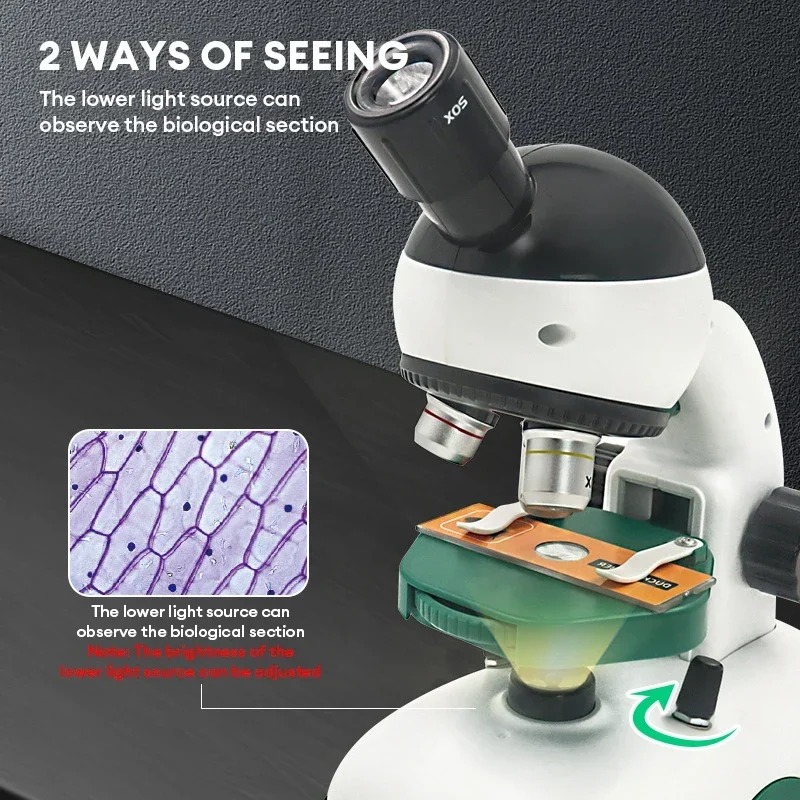 Plastic Kids Science Microscope Toy Kit Educational STEM Gift