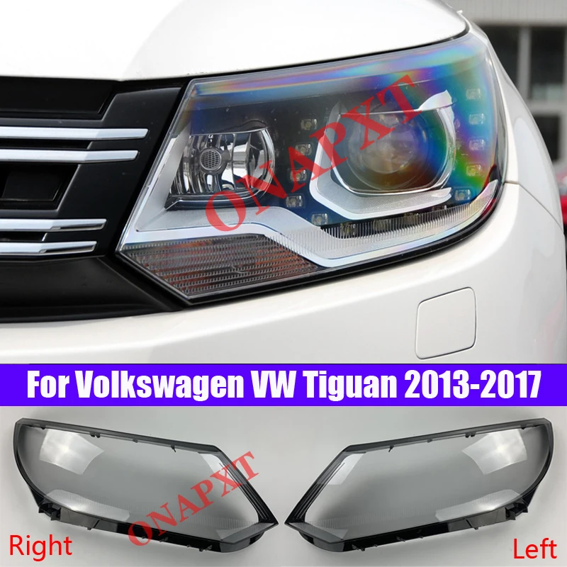 

Car Front Headlight Cover For Volkswagen VW Tiguan 2013-2017 light Caps Transparent Lampshade Glass Lens Shell