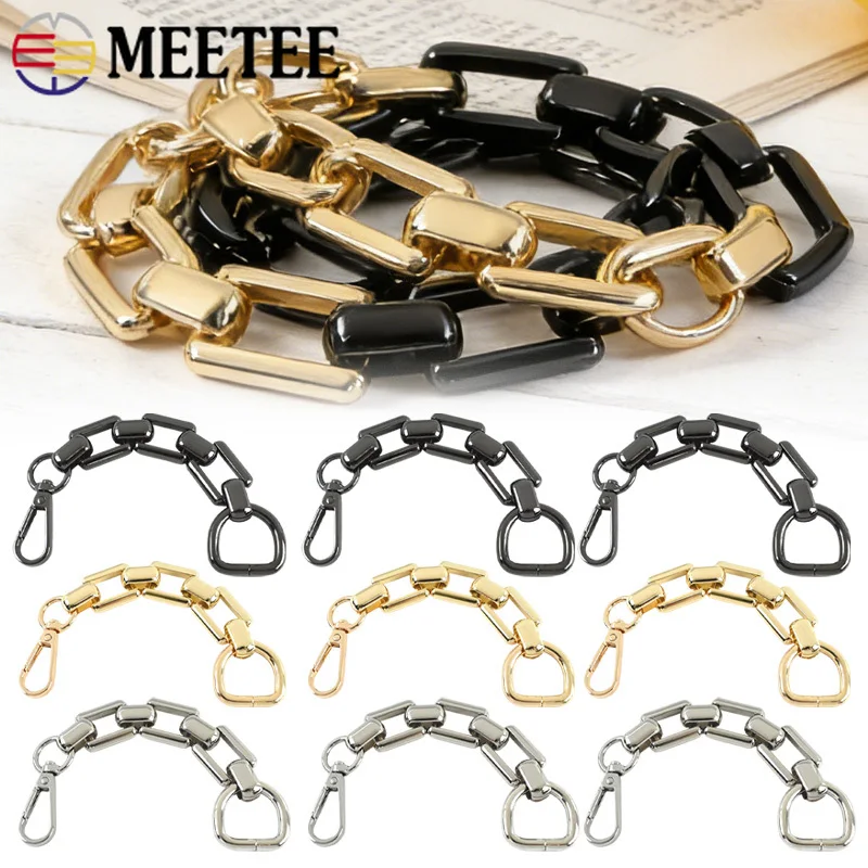 1/2/5Pcs 연장 금속 체인 18cm D 링 포켓 체인 조절 가능한 걸쇠 숄더백 스트랩 핸들 버클 핸드백용 액세서리
