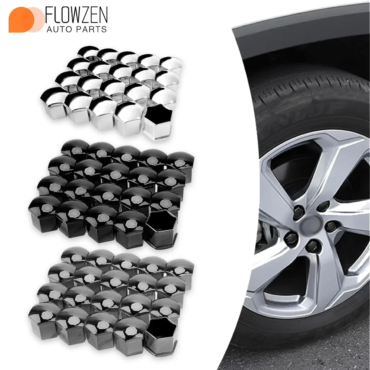 Car Wheel Nut Caps Wheel Nut Caps Wheel Nut Covers Bolt Nut Covers Protection Covers Caps Anti-Rust Auto Hub Screw Cover Car Tyre Nut Bolt Exterior Decoration 20Pcs 17/19/21mm