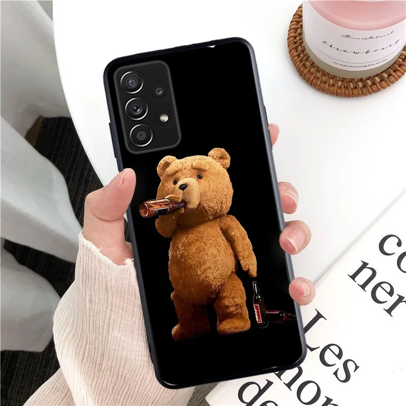 Cartoon Teddy Bear Beer Phone Case for Samsung Galaxy A13 A22 A12