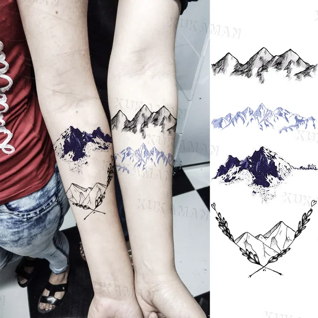 Black Geometry Mountain Sea Universe Temporary Tattoos For Women Adult Girl  Owl Eagle Fake Tattoo Washable Body Art Tatoos Decal  AliExpress