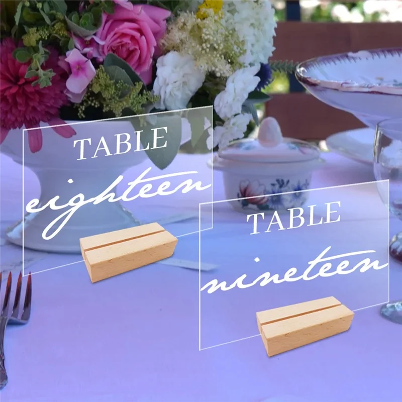 12PCS DIY Blank Acrylic Table Sign Clear Sign With Stand Transparent Arch Table Numbers Card Wedding Decoration, Durable D