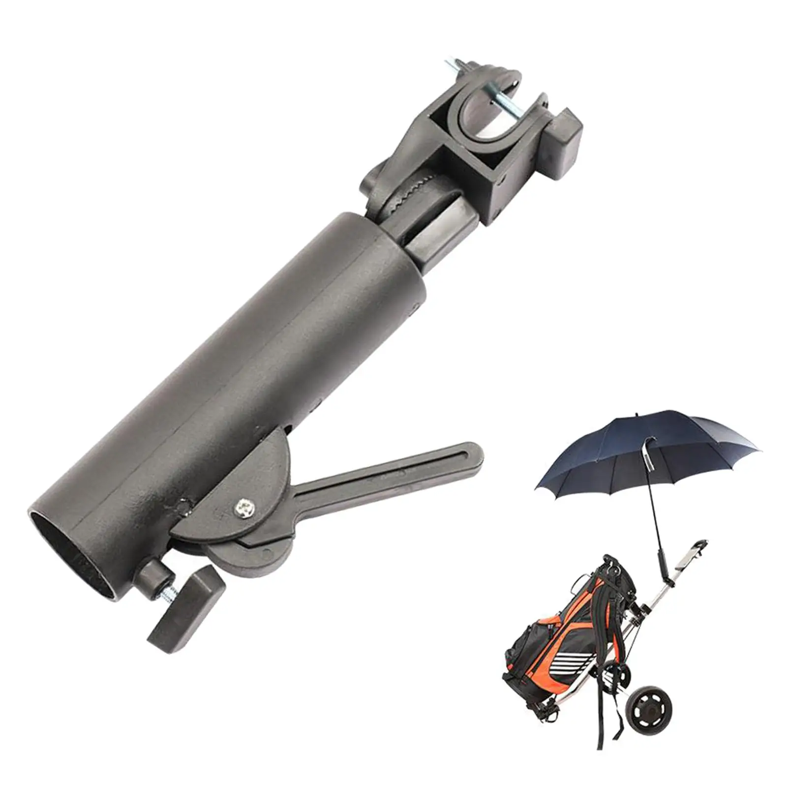 Umbrella Holder Stand Cart Stroller Golf Adjustable Push Clamp Trolley Bike