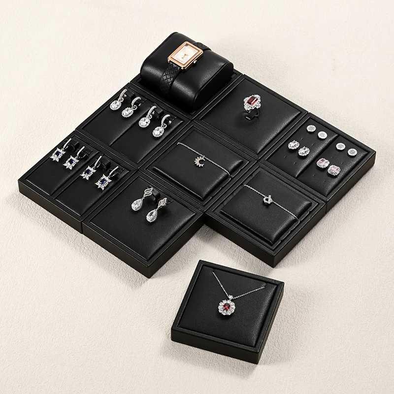 High grade PU leather jewelry display props, simple rings, necklaces, earrings, rings, hand jewelry display panel