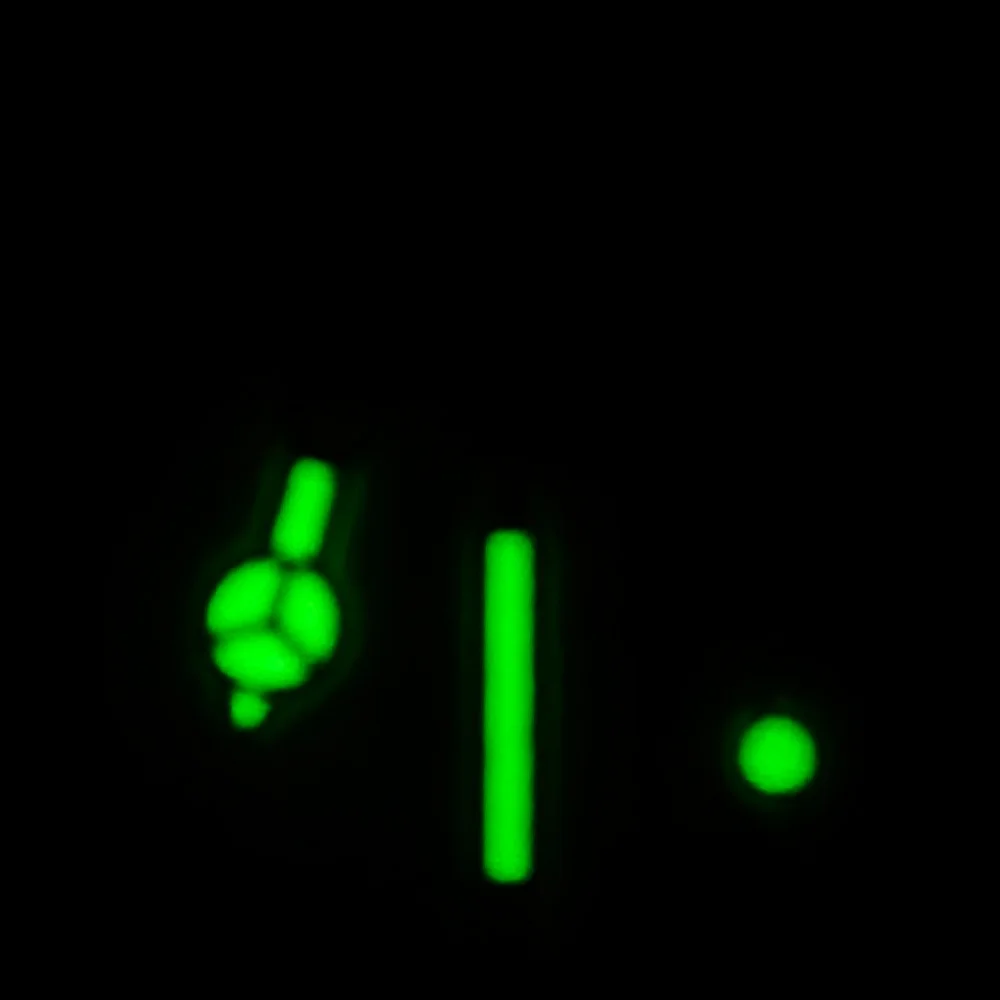 Silver & Black Green Luminous Watch Hands