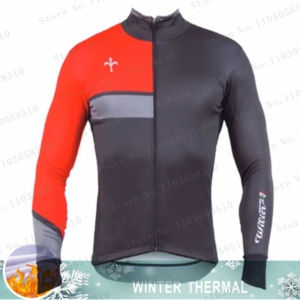 Wlller Winter Thermal Fleece Bicycle Long Sleeve Cycling Jersey Men Clothing Pro Team Outdoor Bike Clothing Ropa Ciclismo 2024 3