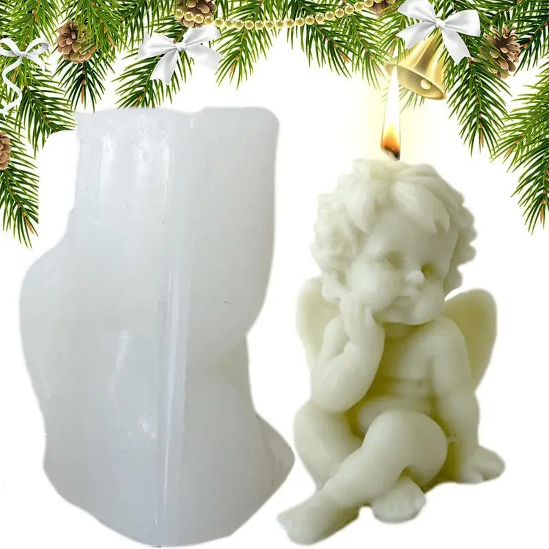 Silicone Angel Mold Silicone Molds for Candles 3D Angel Candle Mold Candle Making Mould Scented