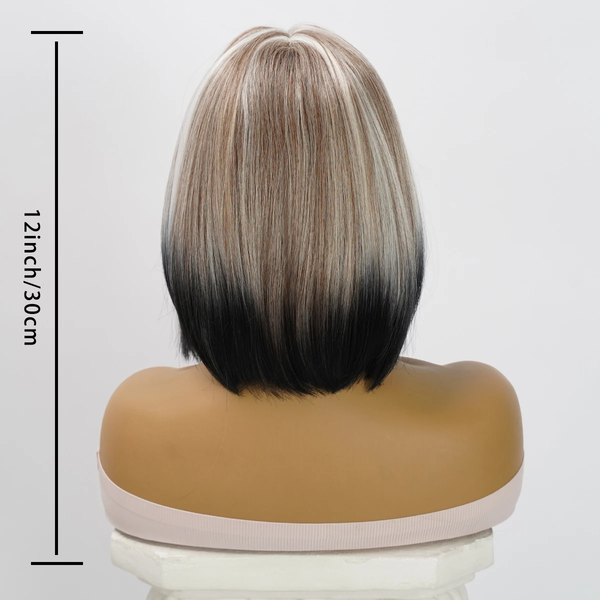 Daily Gradient Color Wig Natural Synthesis Lolita Wig For Women's Silver Brown Black Short Hair Highlight Dyed Short Curly Hair