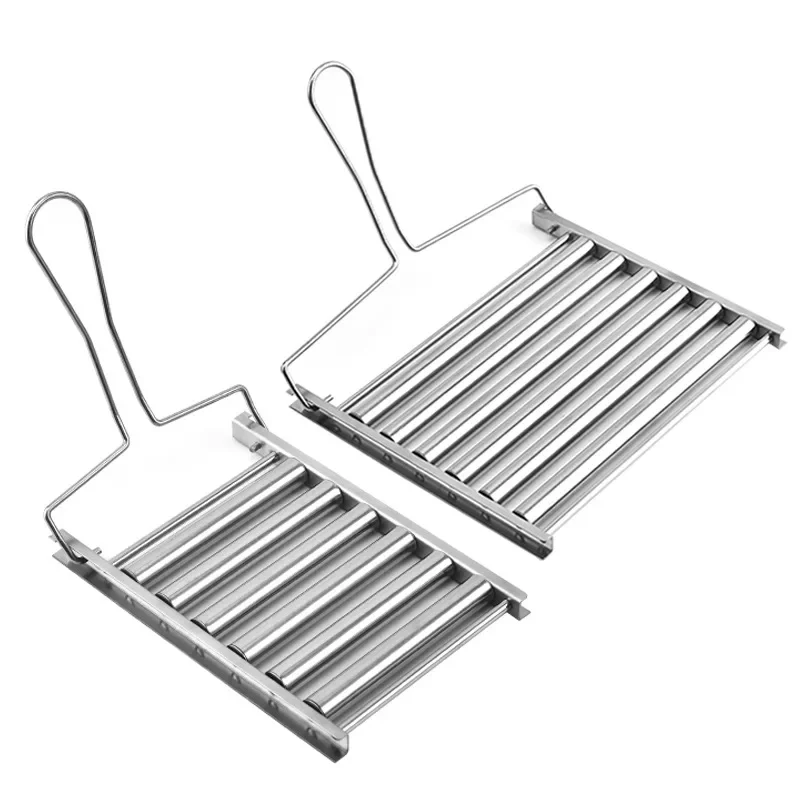 Sausage roller rack with handle barbecue grilling rack roller hot dog grill pan home kitchen tool