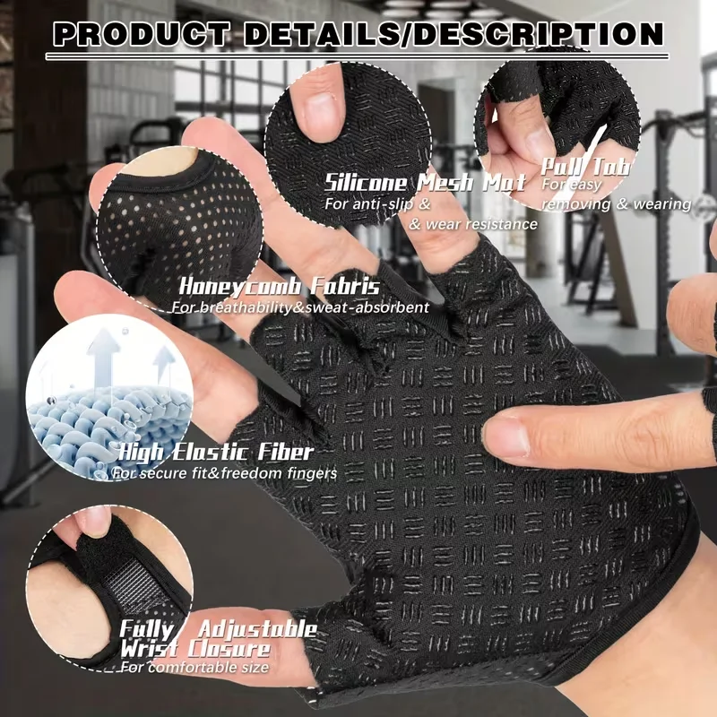 Workout Gloves for Women and Men,Breathable Weight Lifting Gloves for Gym Exercise,Fitness,Training,Cycling,with Excellent Grip - 2