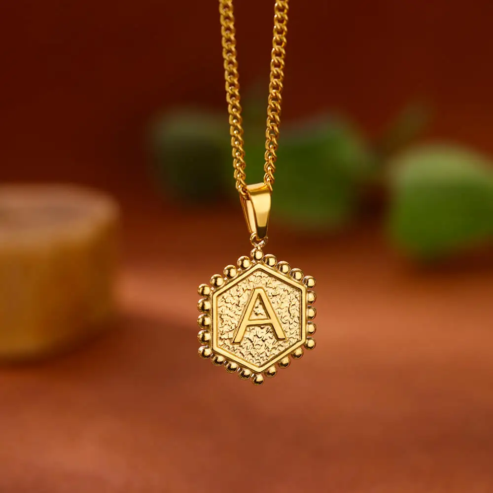 Initial Stainless Steel A-Z Letter Necklaces For Women