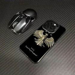 Syrian Golden Eagle Design Shockproof IMD Phone Case - Elegant & Durable Hard Cover - iPhone 14 Pro Max (Black - YYDSG1234)