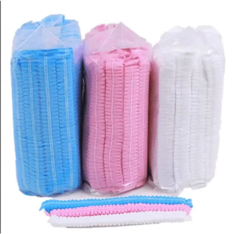 50PCS Disposable Bouffant Cap Non Woven Bath Shower Hair Caps Food Service Medical Salon Spa Catering Workspace Head Cover Hat 2