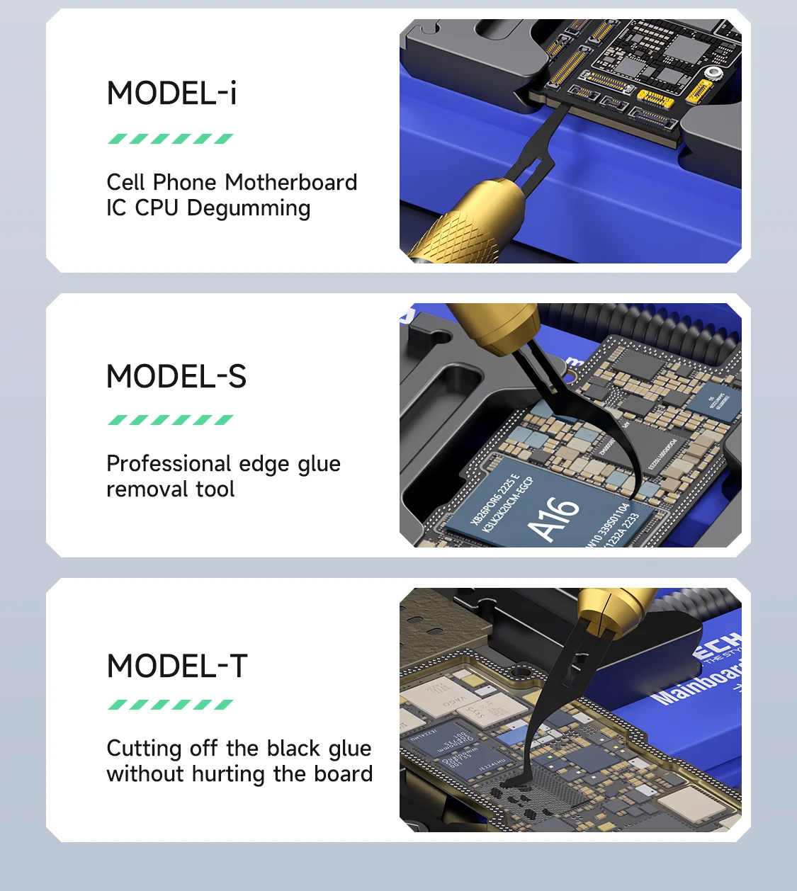 메카닉 어쌔신 5 디솔더링 수리 블레이드 키트 (CPU IC 하드 드라이브 메인보드 접착제 제거 및 칩 분리 수리 도구 세트)