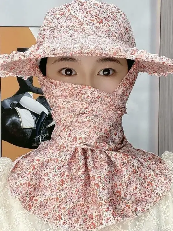 새로운 차잎 따기 모자, 귀덮개 레이스 자외선 차단 모자 (남녀공용), 작업 현..
