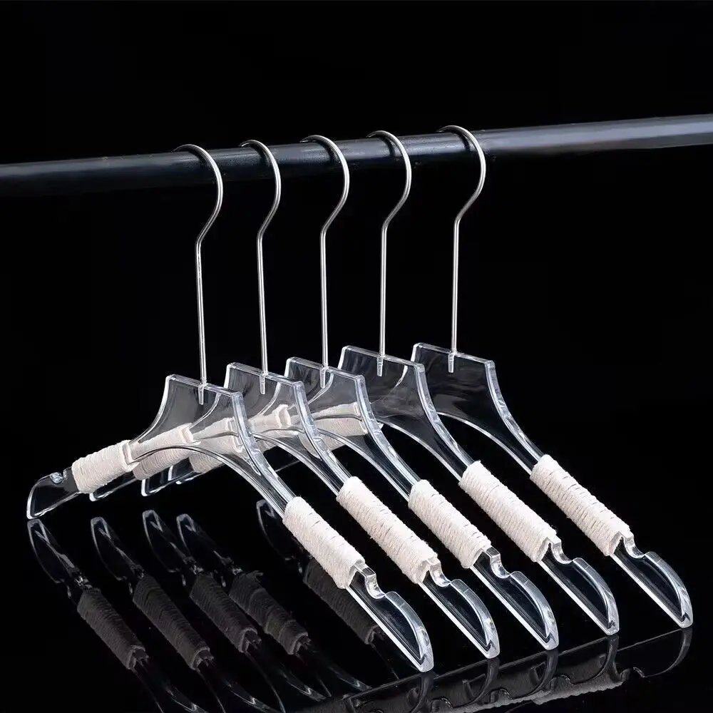 

10Pcs Fake Crystal Hangers Clothing Store Wardrobe Acrylic Non-slip Transparent Clothes Storage Hanger Organizer