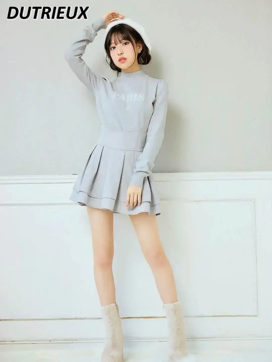 Japanese Solid Color Curved A-line Short Skirt Sweet Cute Girls