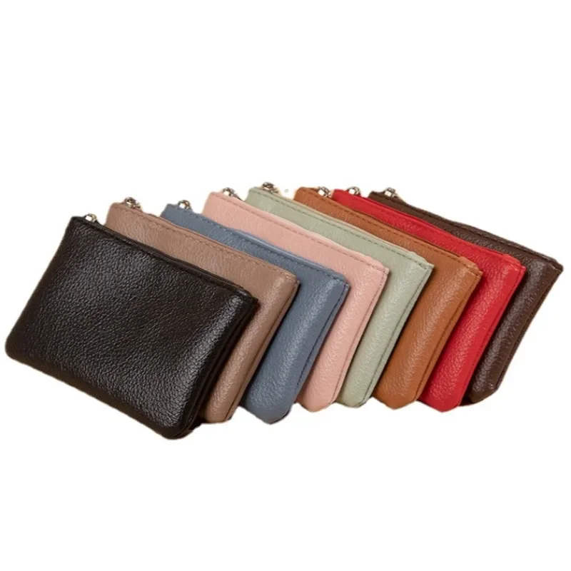 Lichee Pattern Zipper Coin Purse Multifunctional Keys ID Credit Card Holder Bag Portable Wallet Fashion for Women Men Package