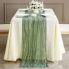 set of 6 Sand Cheesecloth Table Runner Gauze Semi-Sheer Boho or Rustic Wedding Table Decor for Wedding Decor Arch Bridal Shower 4