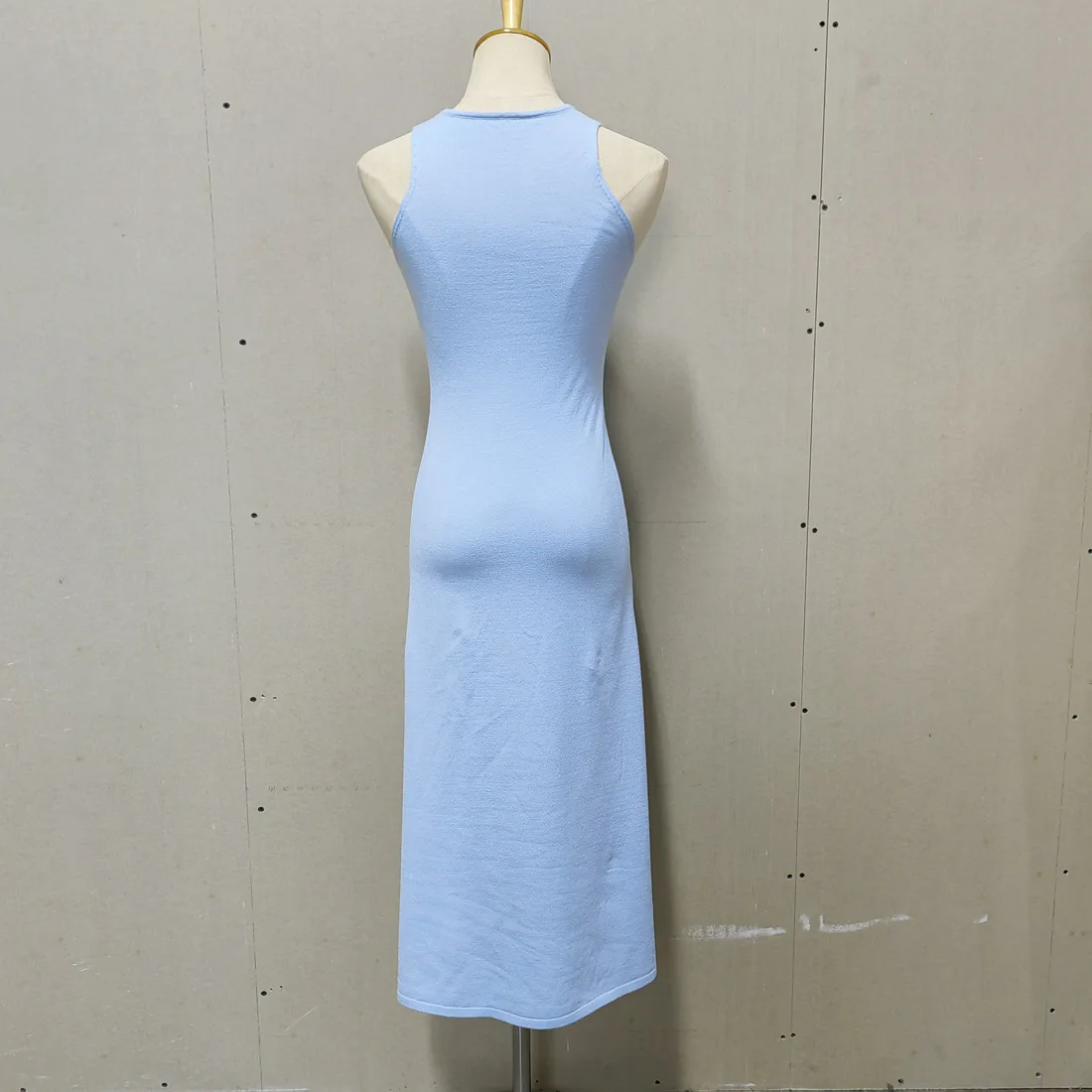 Summer New Sleelvess Slim Bodycon Dress Women Casual High Split Out Solid Holiday Beach Sundress White Tank Dresses 2025