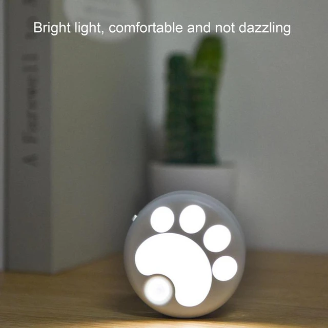 LED Sensor Light USB Rechargeable Cat's Paw Motion Sensor Night Light With  Magnet Suction Rechargeable Cat Paw Pattern Wall Lamp