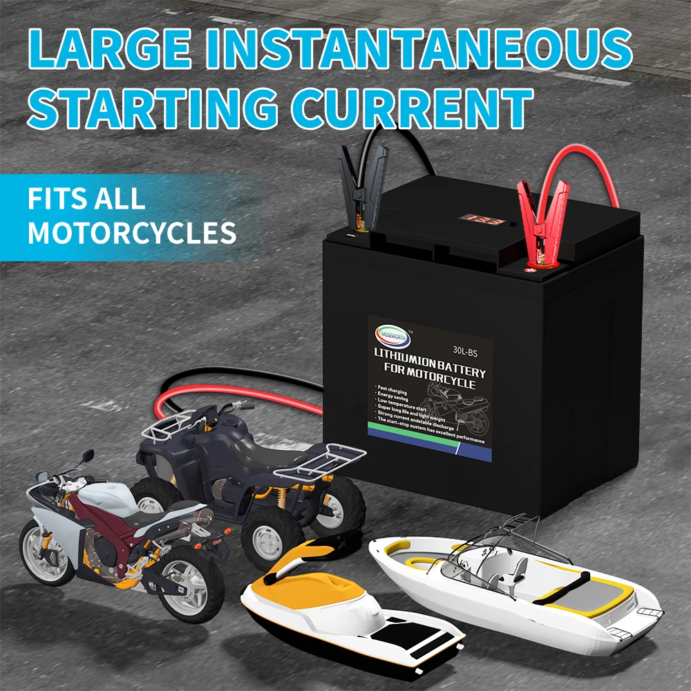 

30L-BS 12V LiFePO4 Motorcycle Battery Built in BMS 16Ah CCA720 Scooter Battery Jump Starter ATV 4 Wheeler Snowmobile Batteries