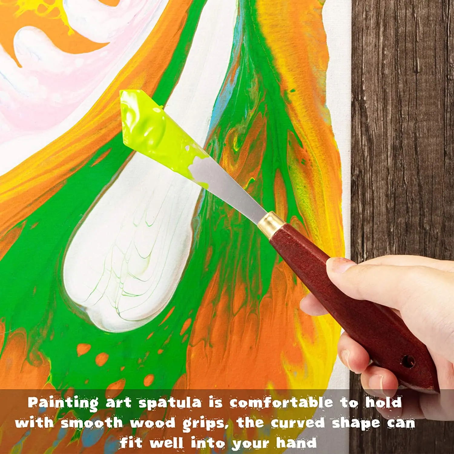Painting Scraper Knife Stainless Steel Painting Mixing Scrapers Palette Knife 2 Pcs