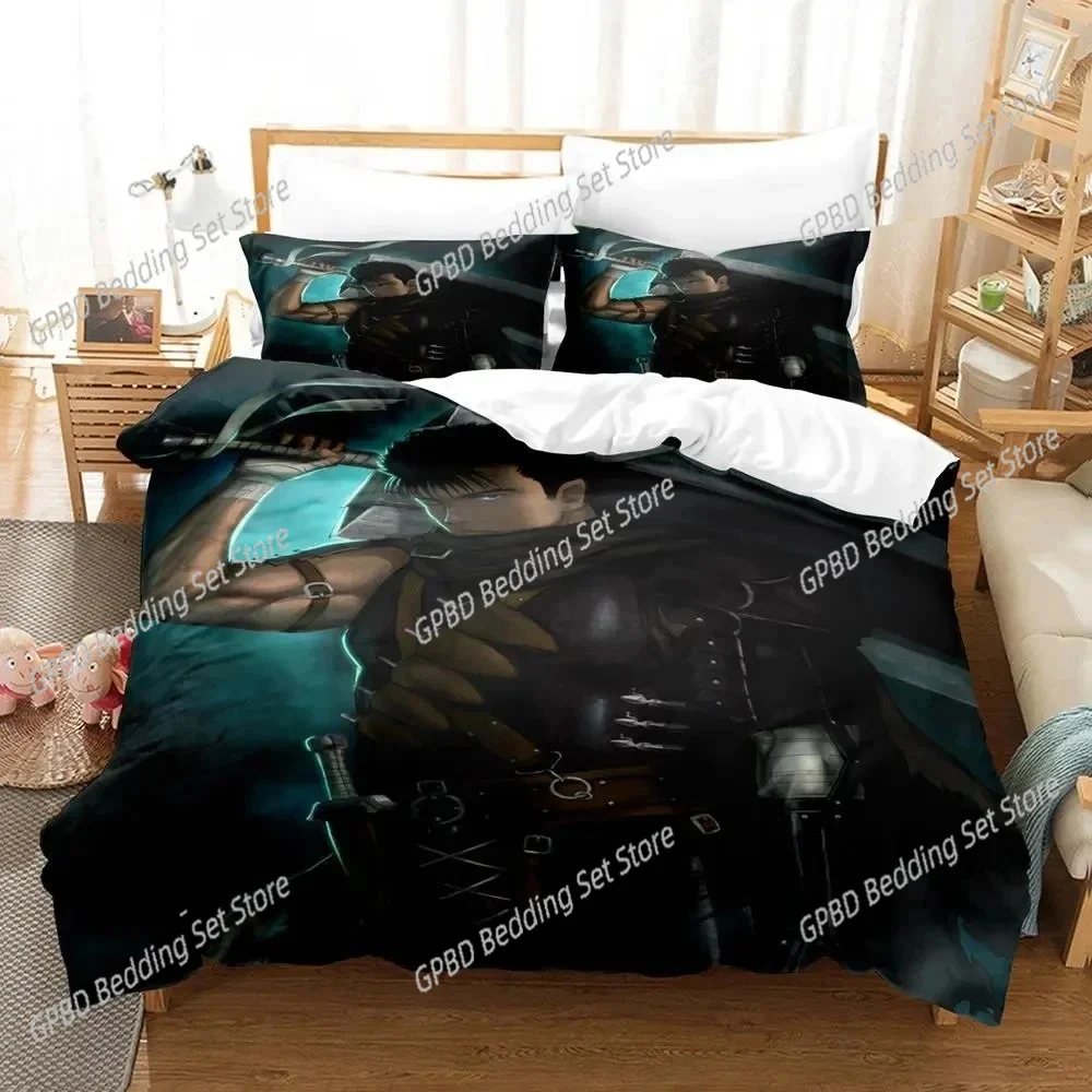 3D Print Anime Berserk Bedding Set Double Twin King Duvet Cover Comforter Pillowcase Boys Girls Adults Bedroom Duvet cover sets 3