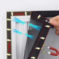 DTGJ NEW Magnetic Screen Windows Mosquito Net Customized size Black Invisible Fiberglass Mesh Air Tulle Anti insect fly Curtains 2