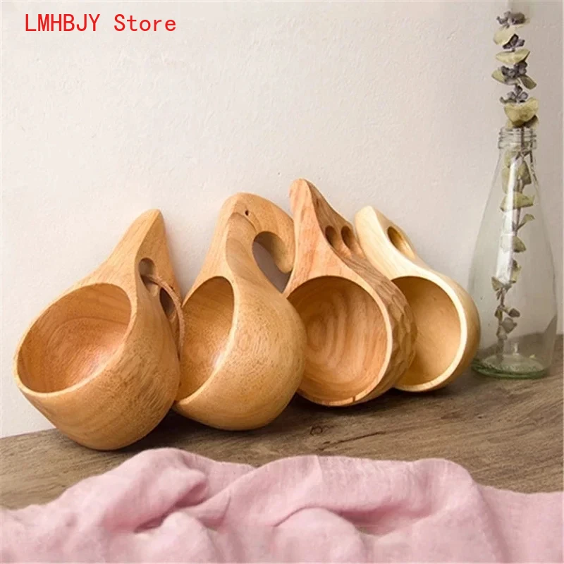 

Chinese Portable Wood Coffee Mug Rubber Wooden Tea Milk Cups Water Drinking Cup Drinkware Handmade Juice Lemon Teacup Gift