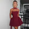 Avrilyaan-Robe trapèze sexy dos nu pour femme, robe de soirée élégante, sans bretelles, batterie, mini, éducatif, été, 2025