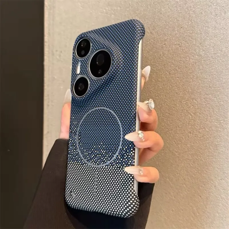 Ultra Thin Frameless Carbon Fiber Case with Kevlar Texture and MagSafe Compatibility