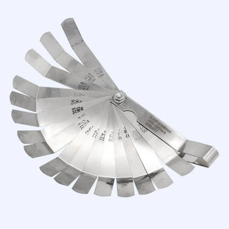 16 Blades Feeler Gauge 0.127 to 1MM Metric Gap Filler Gage Measurment Tool For Engine Valve Adjustment Valve Shim