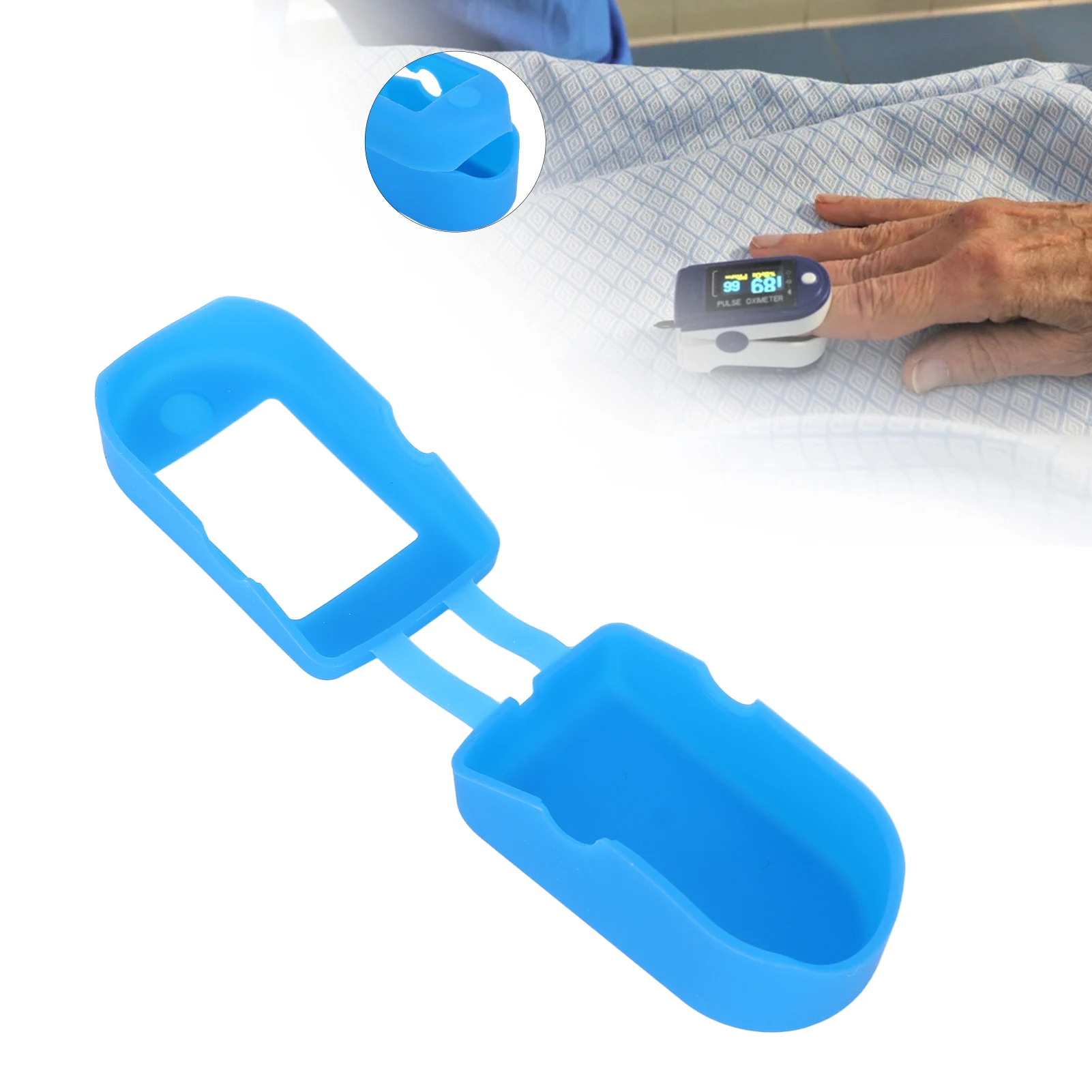 

Silicone Storage Bag Finger Clip Oximeter Protective Case Medical Oximeter Protective Holder Finger Pulse Protective Bracket