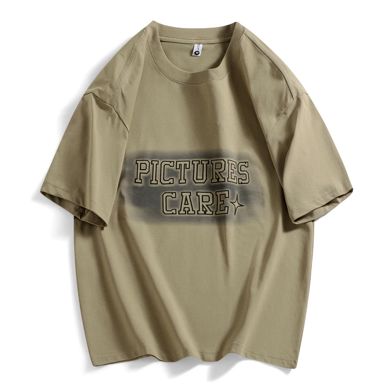

Fashion O-Neck Loose Printed Letter Casual T-Shirt Men's Clothing 2024 Summer New All-match Pullovers Tops Korean Tee Shirt