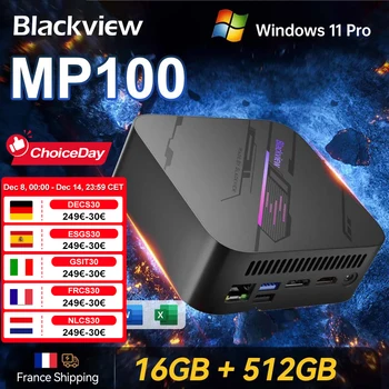 Blackview MP100 Mini PC 7430U 16GB DDR4 512GB SSD WiFi 6 Windows 11 Pro AMD Mini computer a 6 core e 12 thread BT5.2