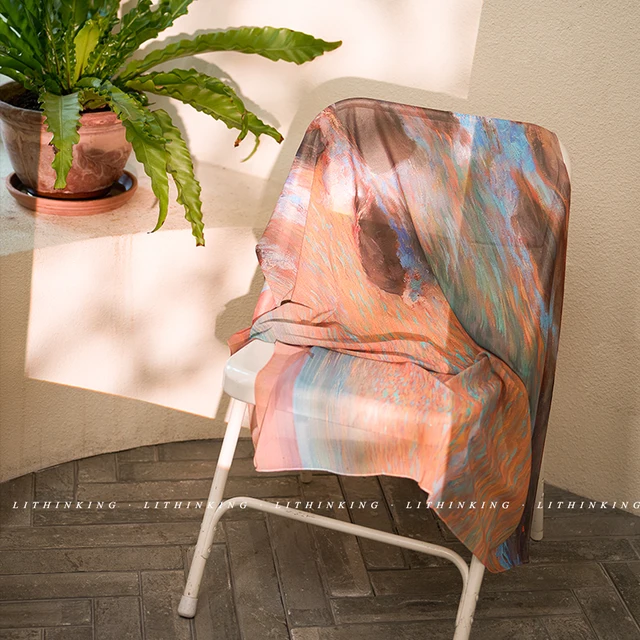 Fali Függő Takaró Esztétikai Szoba Dekorációhoz Kollégiumi Kocsmákkal Kársadás Gobelin Rózsaszín Táj Háttérszövet - Image 2