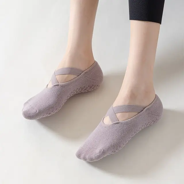 5Pairs Yoga Socks Women Cotton Non-slip Pilates Socks Summer Grip Towel No-Show Invisible Socks Bandage Sport Floor Socks Gym 5