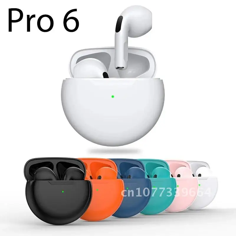 

6 Pro TWS Earbuds Bluetooth Headphones with Microphone Wireless Gaming Music Touch Headphones Bluetooth