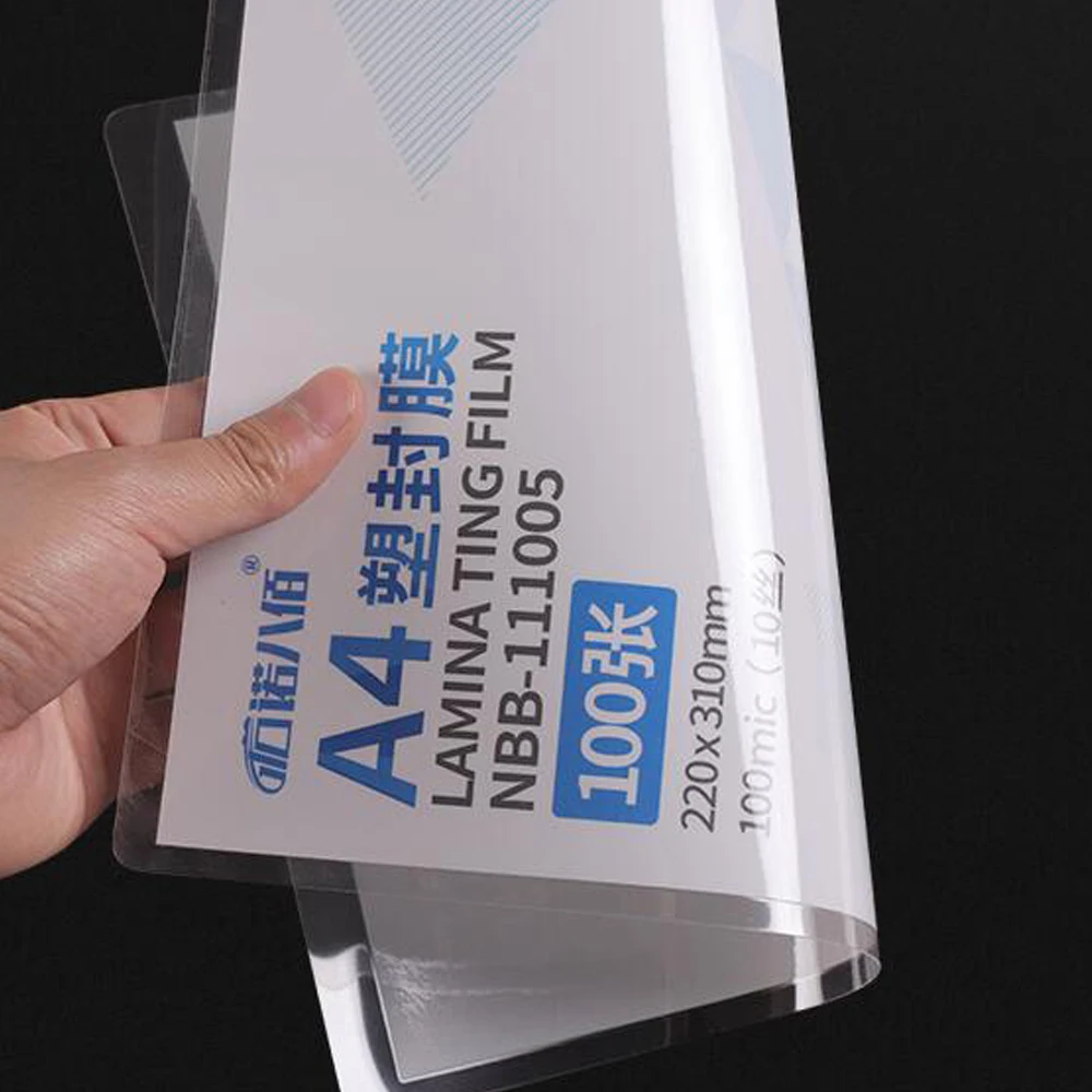 Lamination Film 100PCS/Lot 50 Mic A4 Thermal Laminating Film PET for Photo/Files/Card/Picture Lamination Roll Plastic Film