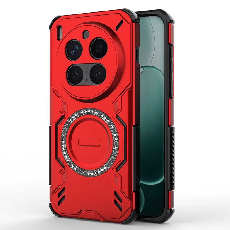 Breathable Heat Dissipation Magnetic Shockproof Phone Case with TPU Frame and Hard Plastic Cover