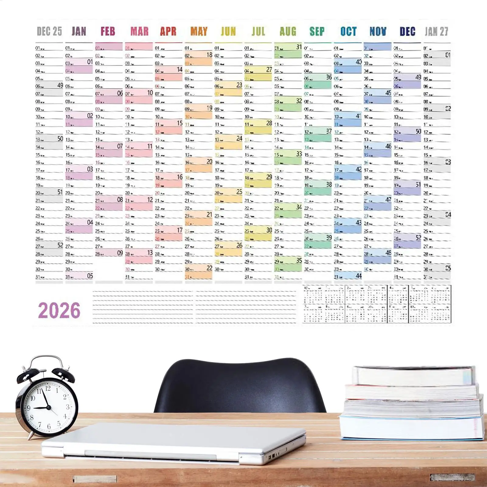 Calendario da Parete 2026, Pianificatore Annuale, Lista delle Cose da Fare, Calendario con Orari, Foglio Pianificatore, Blocco Note, Agenda Organizzatore - immagine 4