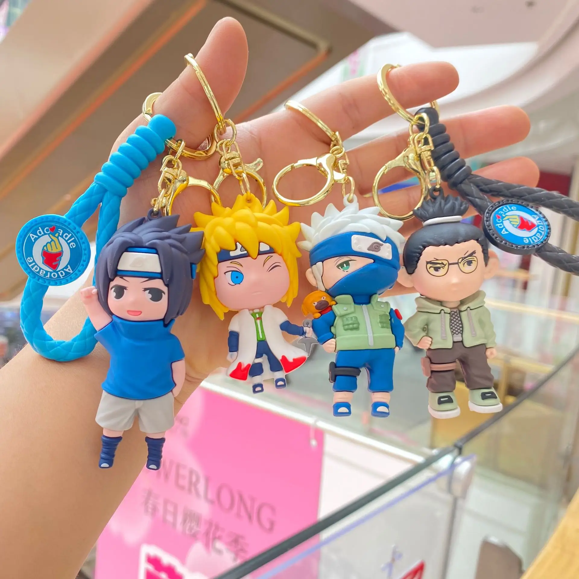 

Naruto Keychain Cartoon Uzumaki Uchiha Kakashi Sasuke Doll Pendant Anime Action Figures Toys Decoration PVC Car Key Kids Gifts