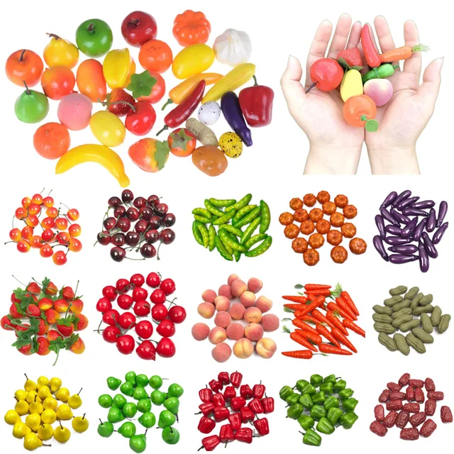 10/20pcs Mini Simulation Fruits & Vegetables Foam Household Decoration Miniature Ornament Landscape Scene DIY Accessories TMZ