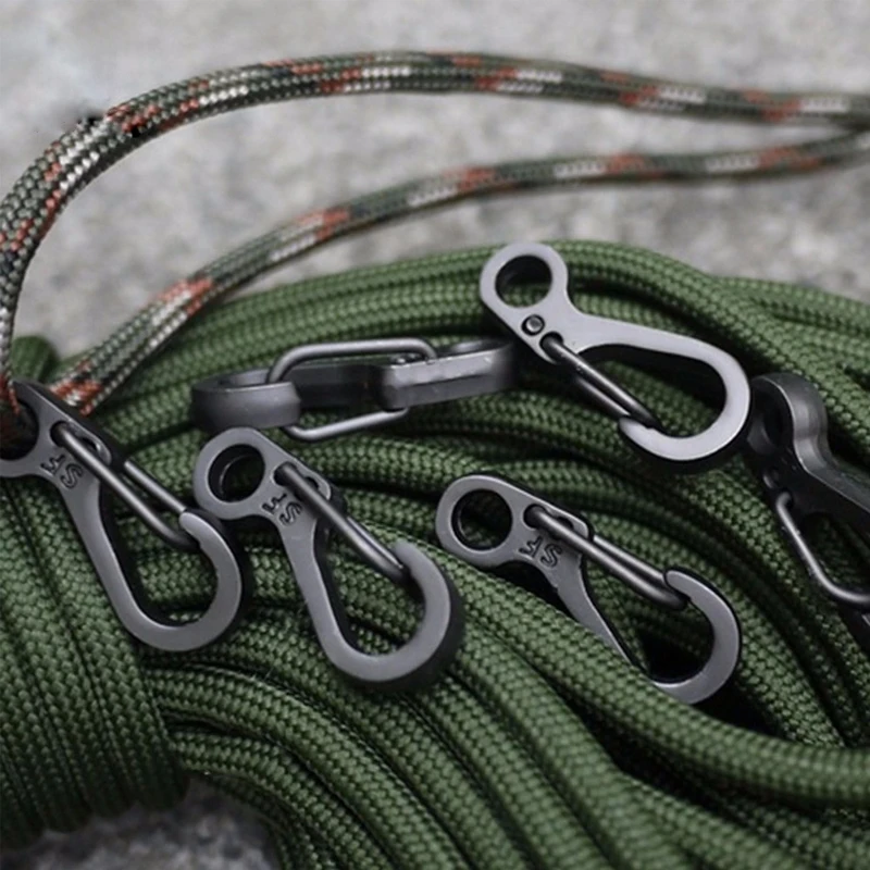 

10 Pcs Camping Equipment Survival EDC Paracord Carabiner Snap SF Spring Clip Hiking Hook Backpack Tactical Buckle Camp Kit