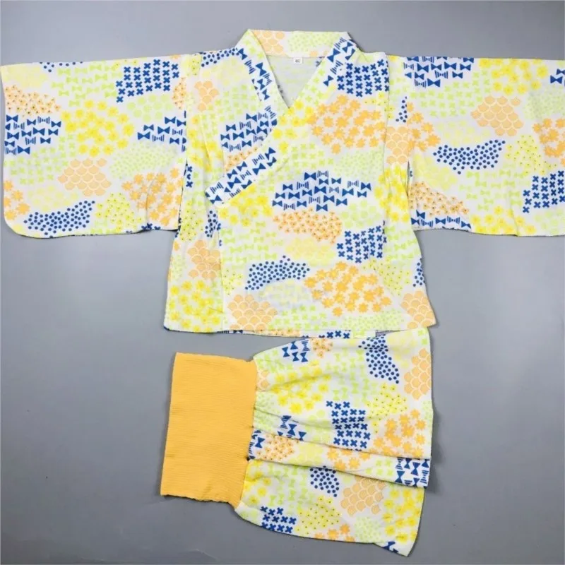 New Japanese Style Boys And Girls Kimono Sleepwear Children's Creative Cotton Comfortable Home Clothes Kimono Yukata LC978
